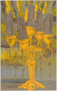 KANDELABER O.T. 2014 Acryl Pigment Stearin Auf Leinwand 145x90cm Melanie Richter